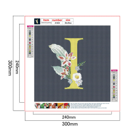 Sunflower Letter - Full Round Drill Diamond Painting 30*30CM