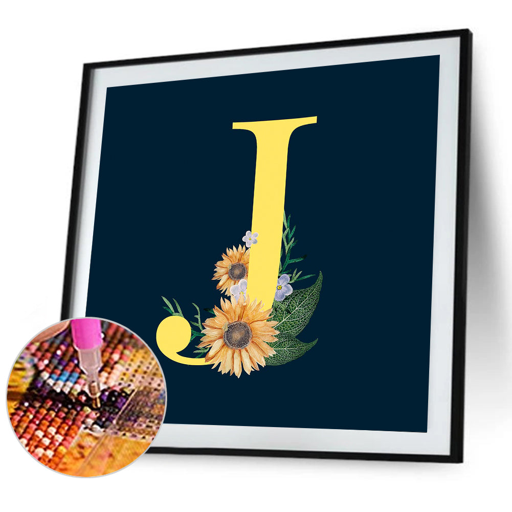 Sunflower Letter - Full Round Drill Diamond Painting 30*30CM