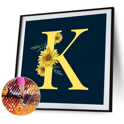 Sunflower Letter - Full Round Drill Diamond Painting 30*30CM