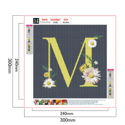 Sunflower Letter - Full Round Drill Diamond Painting 30*30CM