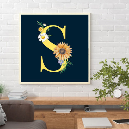 Sunflower Letter - Full Round Drill Diamond Painting 30*30CM