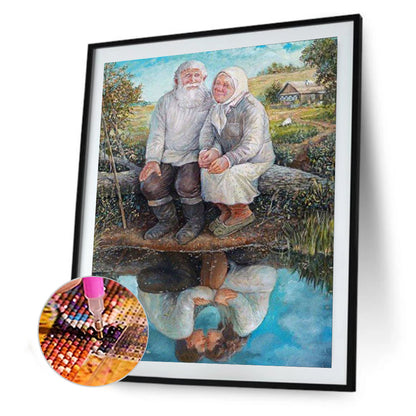 Couple - Full Round Drill Diamond Painting 30*40CM