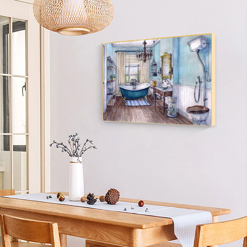 Bathroom View - Full Round Drill Diamond Painting 30*40CM