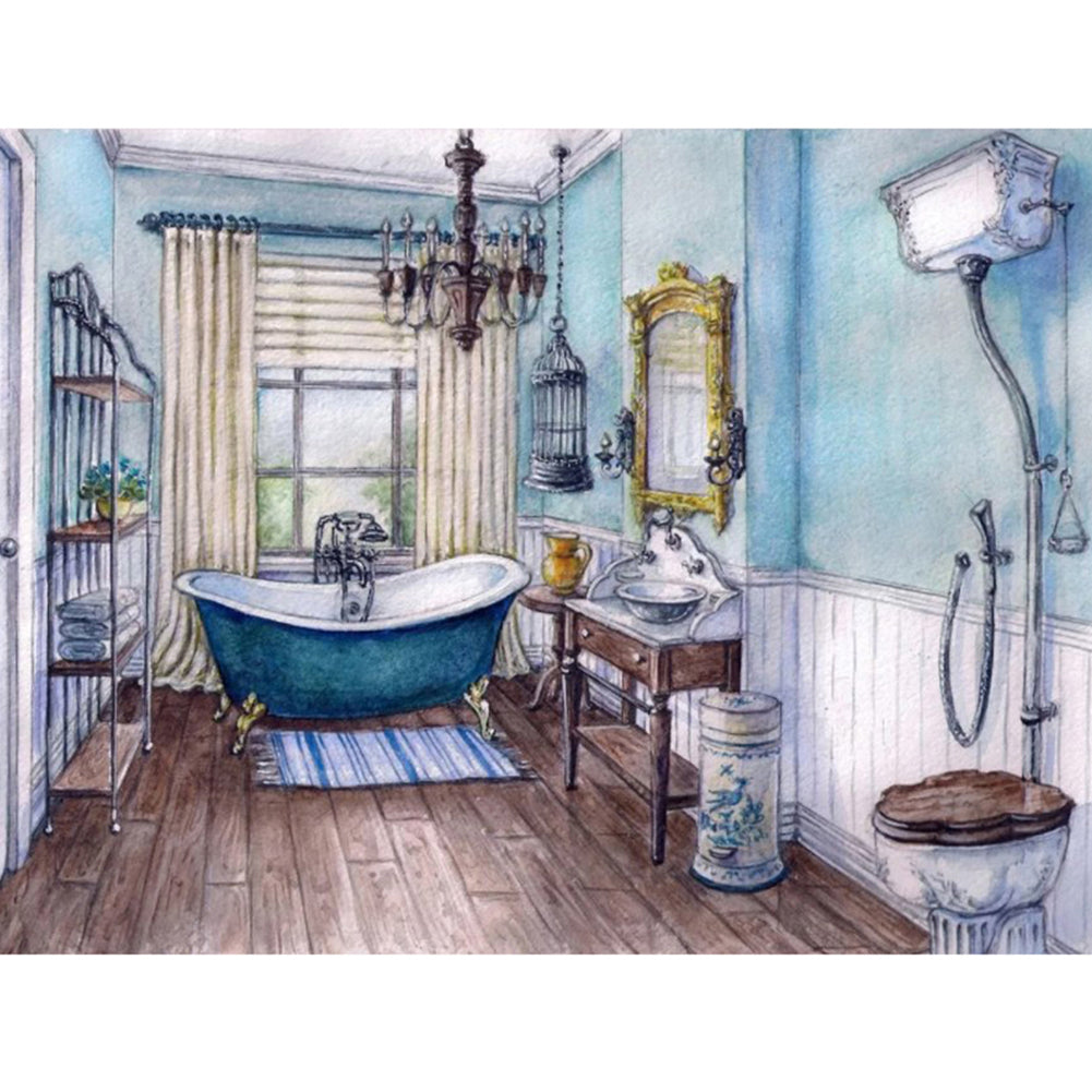 Bathroom View - Full Round Drill Diamond Painting 30*40CM