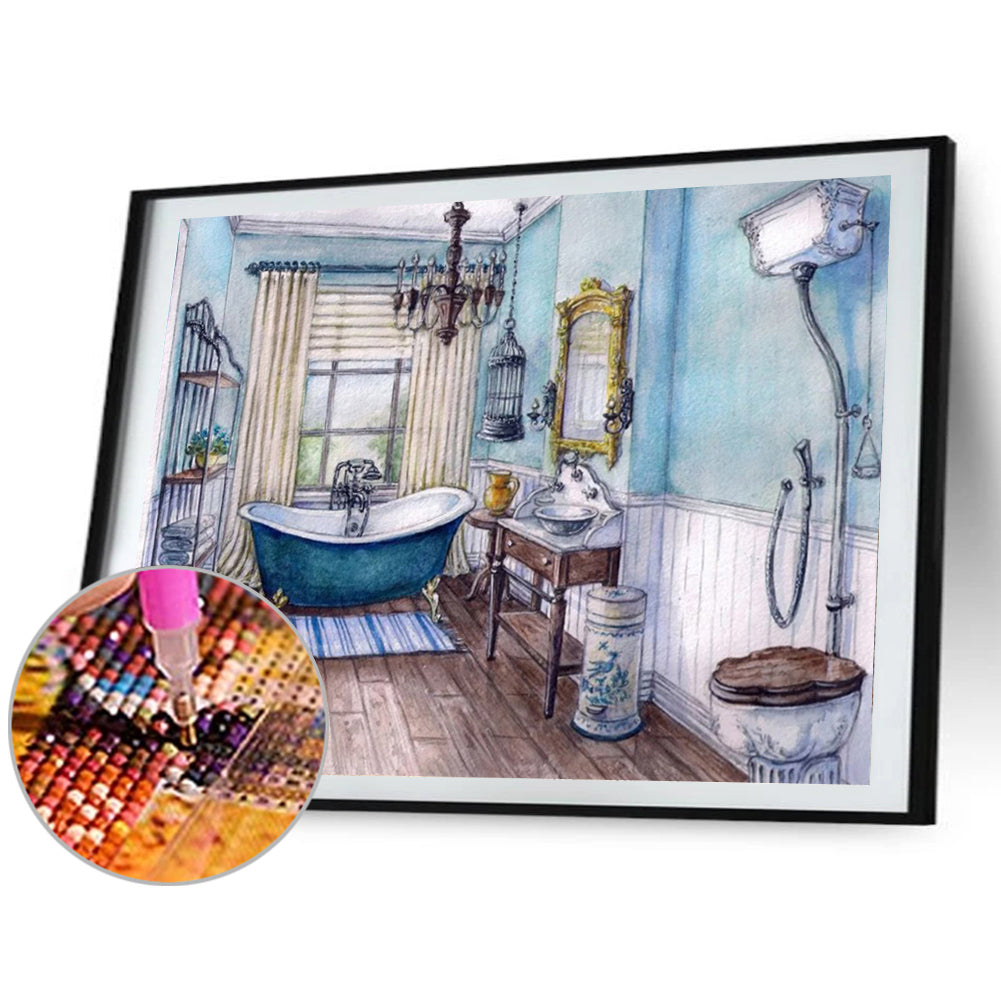 Bathroom View - Full Round Drill Diamond Painting 30*40CM