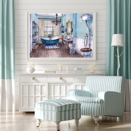 Bathroom View - Full Round Drill Diamond Painting 30*40CM