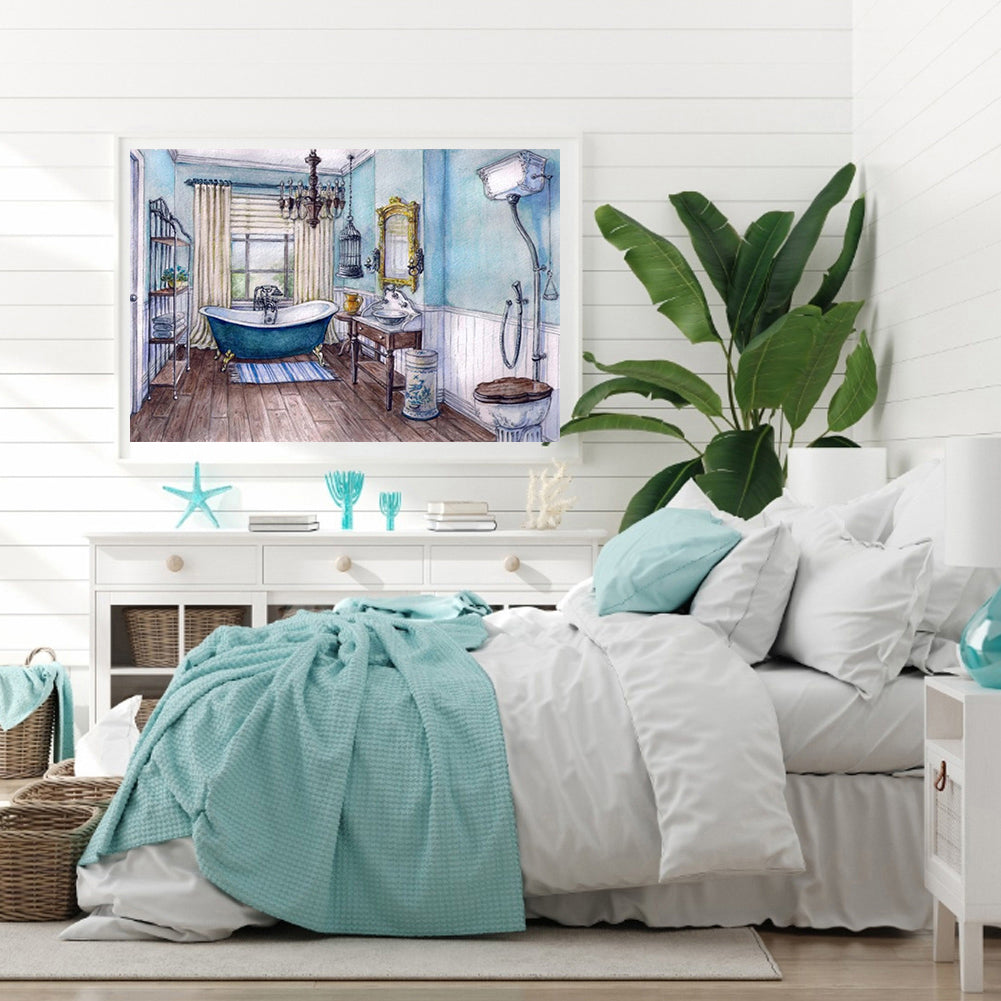 Bathroom View - Full Round Drill Diamond Painting 30*40CM