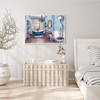 Bathroom View - Full Round Drill Diamond Painting 30*40CM