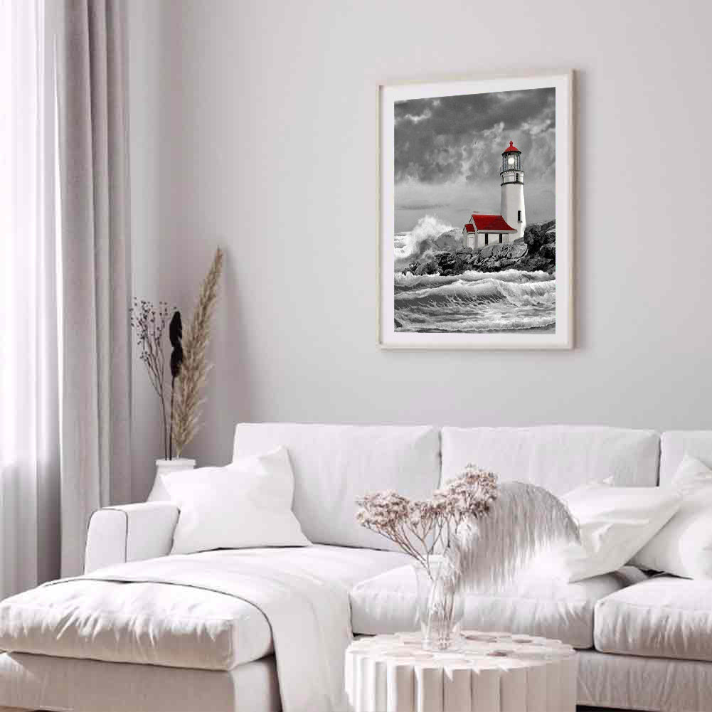 Sea Lighthouse - Full Round Drill Diamond Painting 40*50CM