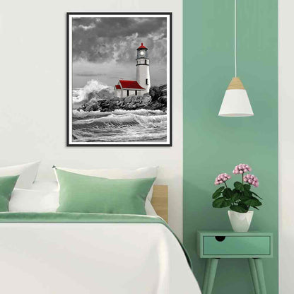 Sea Lighthouse - Full Round Drill Diamond Painting 40*50CM