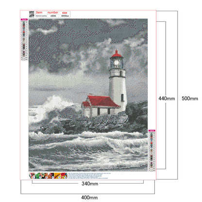 Sea Lighthouse - Full Round Drill Diamond Painting 40*50CM