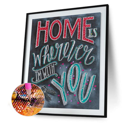 English Letter - Special Shaped Drill Diamond Painting 30*40CM