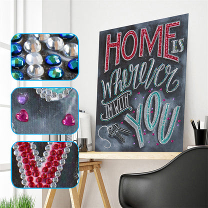 English Letter - Special Shaped Drill Diamond Painting 30*40CM