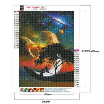 Sky Silhouette - Full Round Drill Diamond Painting 30*40CM