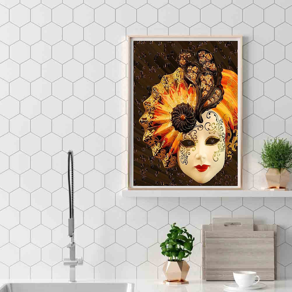 Mask Woman - Full Round Drill Diamond Painting 40*50CM