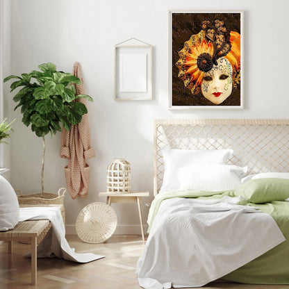 Mask Woman - Full Round Drill Diamond Painting 40*50CM