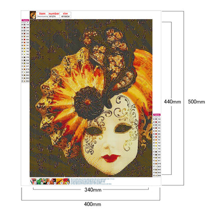 Mask Woman - Full Round Drill Diamond Painting 40*50CM