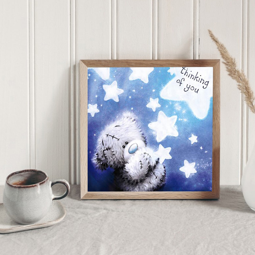 Blue Bear - Full Round Drill Diamond Painting 30*30CM