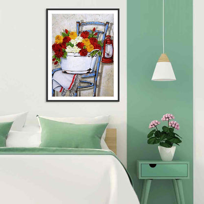 Multicolor Flowers - Full Round Drill Diamond Painting 30*40CM