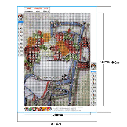Multicolor Flowers - Full Round Drill Diamond Painting 30*40CM