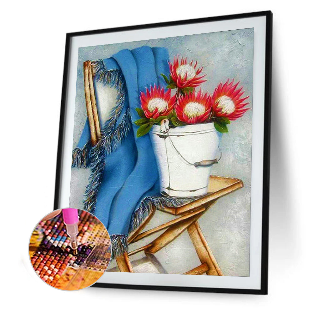 Flowers - Full Square Drill Diamond Painting 30*40CM