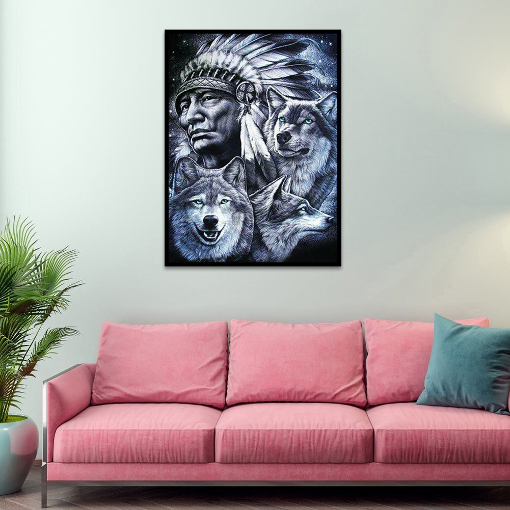 Wolf - Full Round Drill Diamond Painting 40*50CM