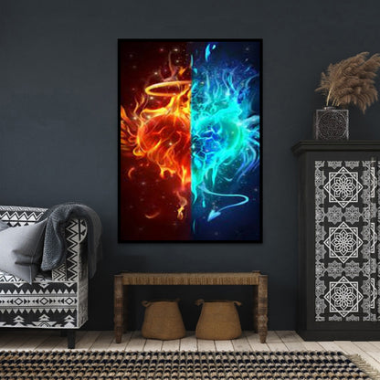 Blue Flame - Full Round Drill Diamond Painting 40*50CM