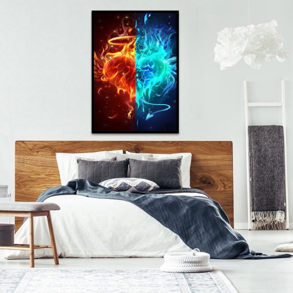 Blue Flame - Full Round Drill Diamond Painting 40*50CM