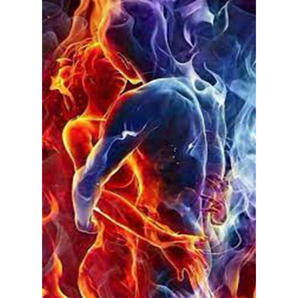 Flame Couple - Full Round Drill Diamond Painting 40*50CM