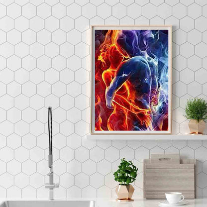 Flame Couple - Full Round Drill Diamond Painting 40*50CM