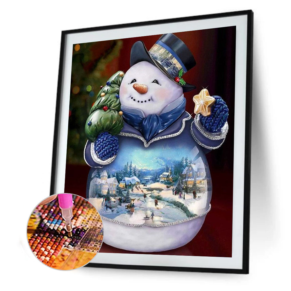 Snowman View - Full Round Drill Diamond Painting 30*40CM