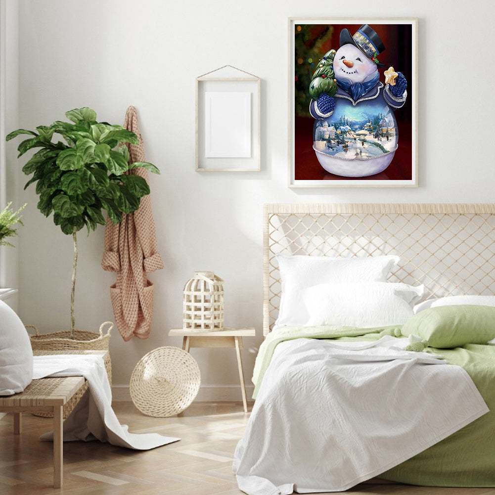 Snowman View - Full Round Drill Diamond Painting 30*40CM