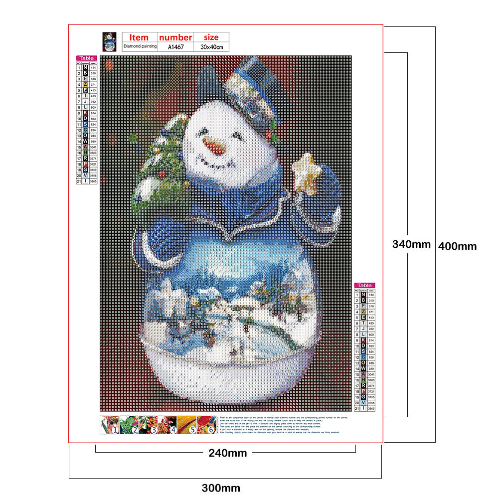 Snowman View - Full Round Drill Diamond Painting 30*40CM