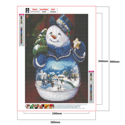 Snowman View - Full Round Drill Diamond Painting 30*40CM