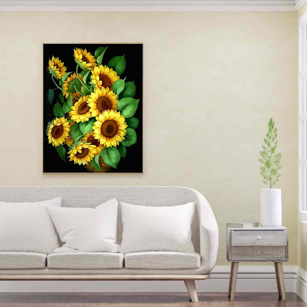 Shining Flowers - Full Round Drill Diamond Painting 30*40CM