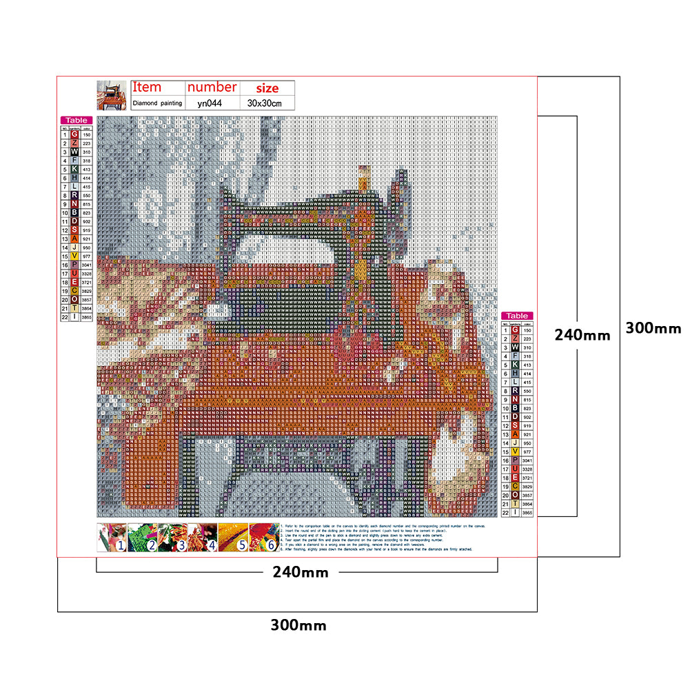 Sewing Machine - Full Square Drill Diamond Painting 30*30CM