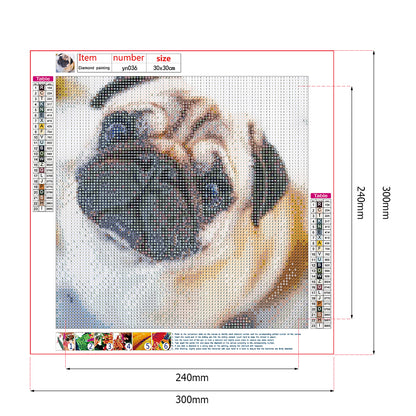 Dog - Full Round Drill Diamond Painting 30*30CM