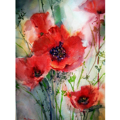 Red Flower - Full Square Drill Diamond Painting 40*50CM