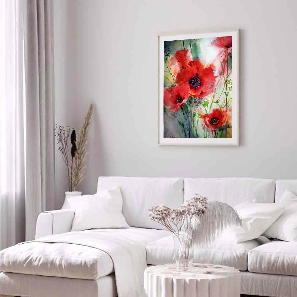 Red Flower - Full Square Drill Diamond Painting 40*50CM