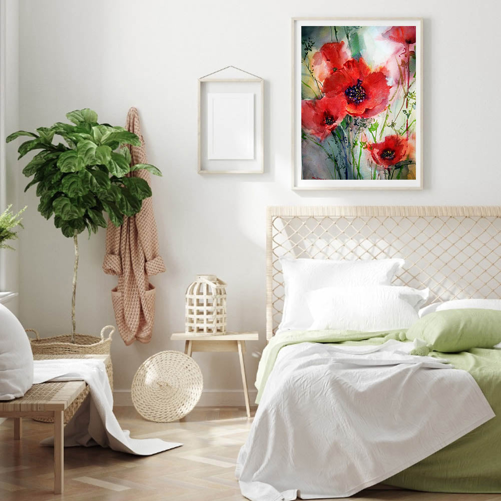 Red Flower - Full Square Drill Diamond Painting 40*50CM