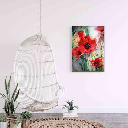 Red Flower - Full Square Drill Diamond Painting 40*50CM