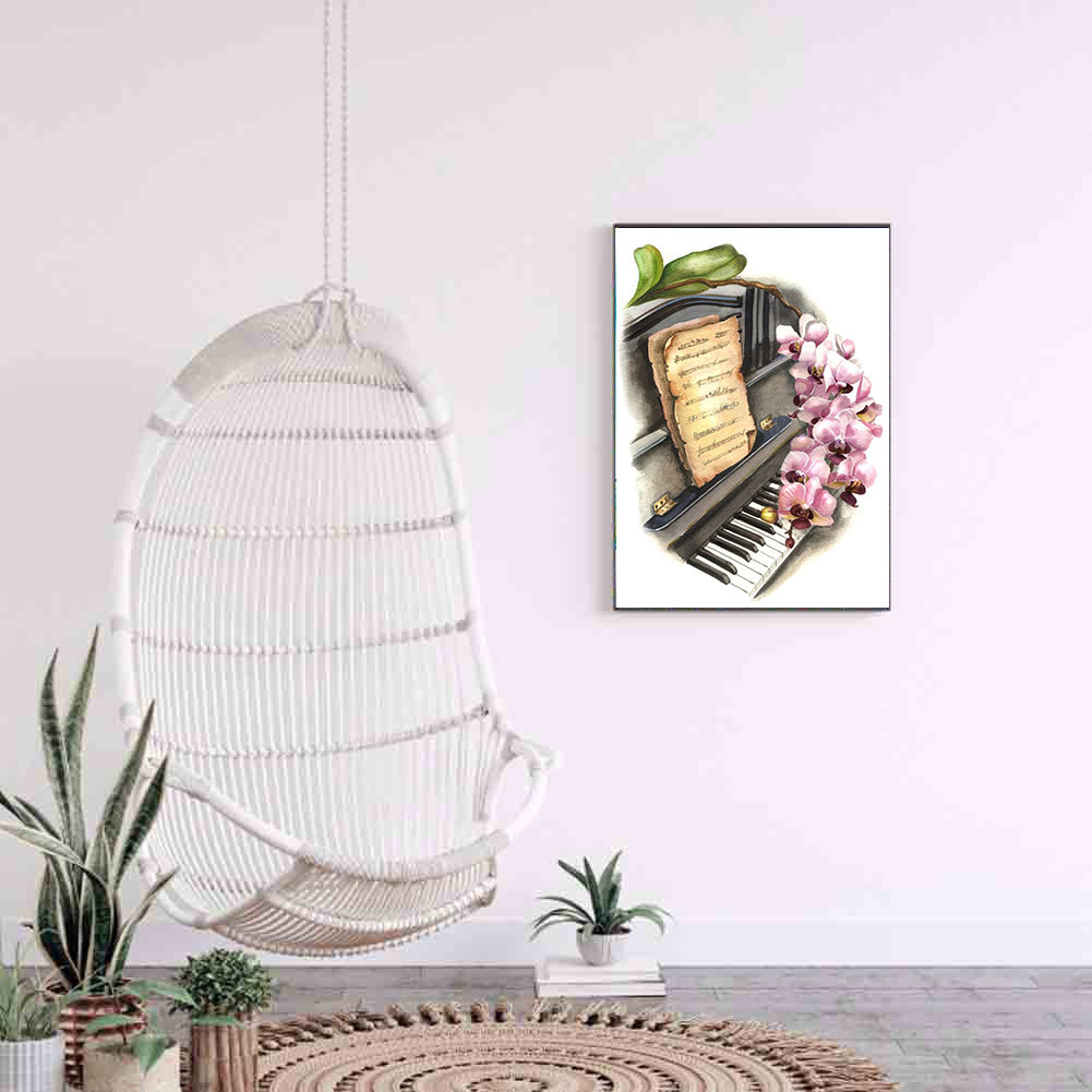 Piano Flower - Full Round Drill Diamond Painting 60*70CM