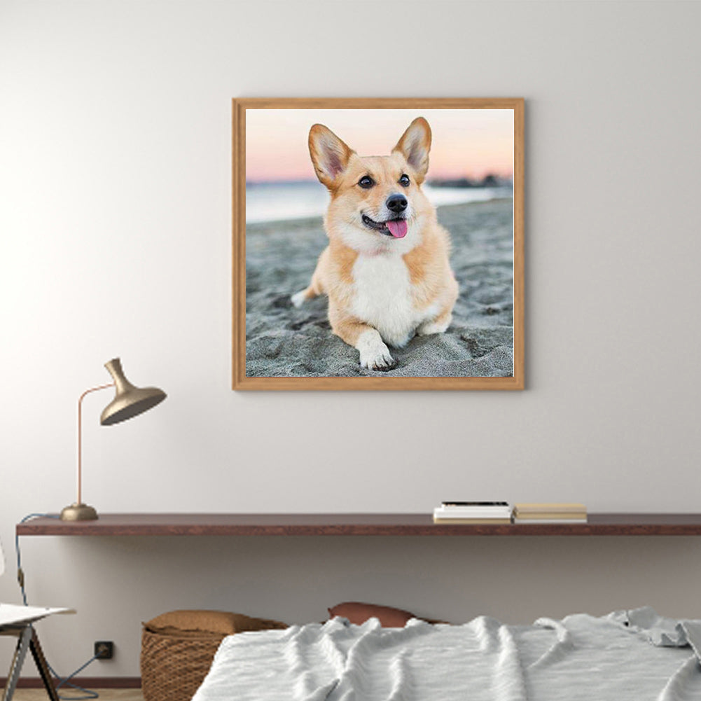 Corgi - Full Round Drill Diamond Painting 40*40CM