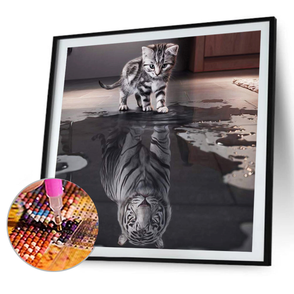 Cat Tiger - Full Square Drill Diamond Painting 40*40CM