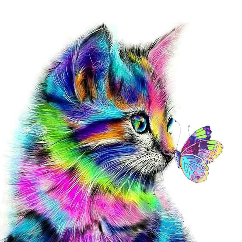 Colorful Cat - Full Square Drill Diamond Painting 30*30CM