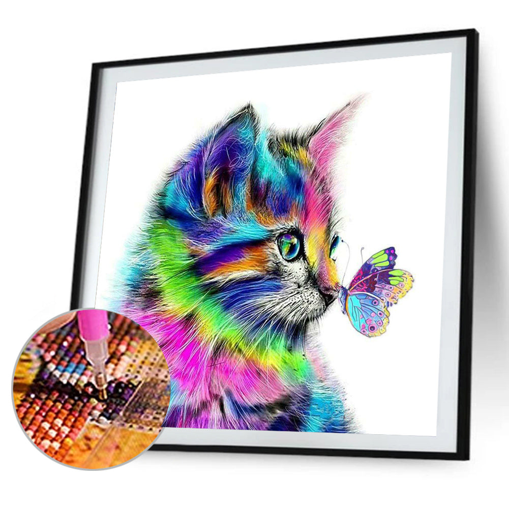 Colorful Cat - Full Square Drill Diamond Painting 30*30CM