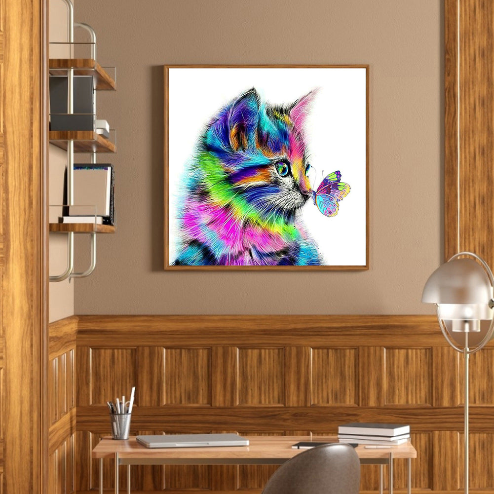 Colorful Cat - Full Square Drill Diamond Painting 30*30CM