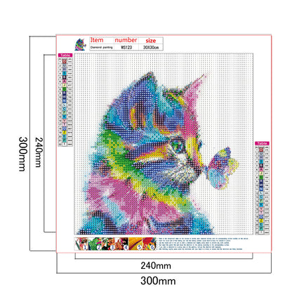 Colorful Cat - Full Square Drill Diamond Painting 30*30CM