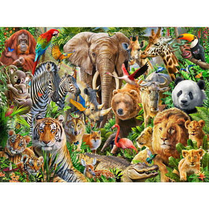 Animal Family - Full Round Drill Diamond Painting 40*30CM