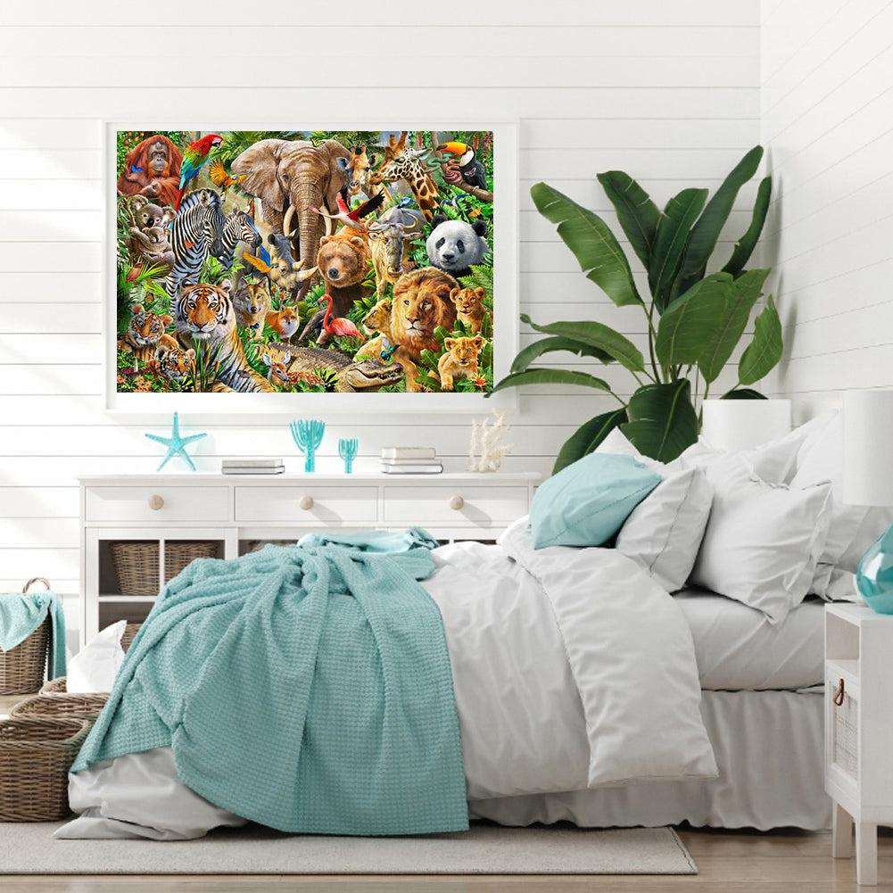 Animal Family - Full Round Drill Diamond Painting 40*30CM